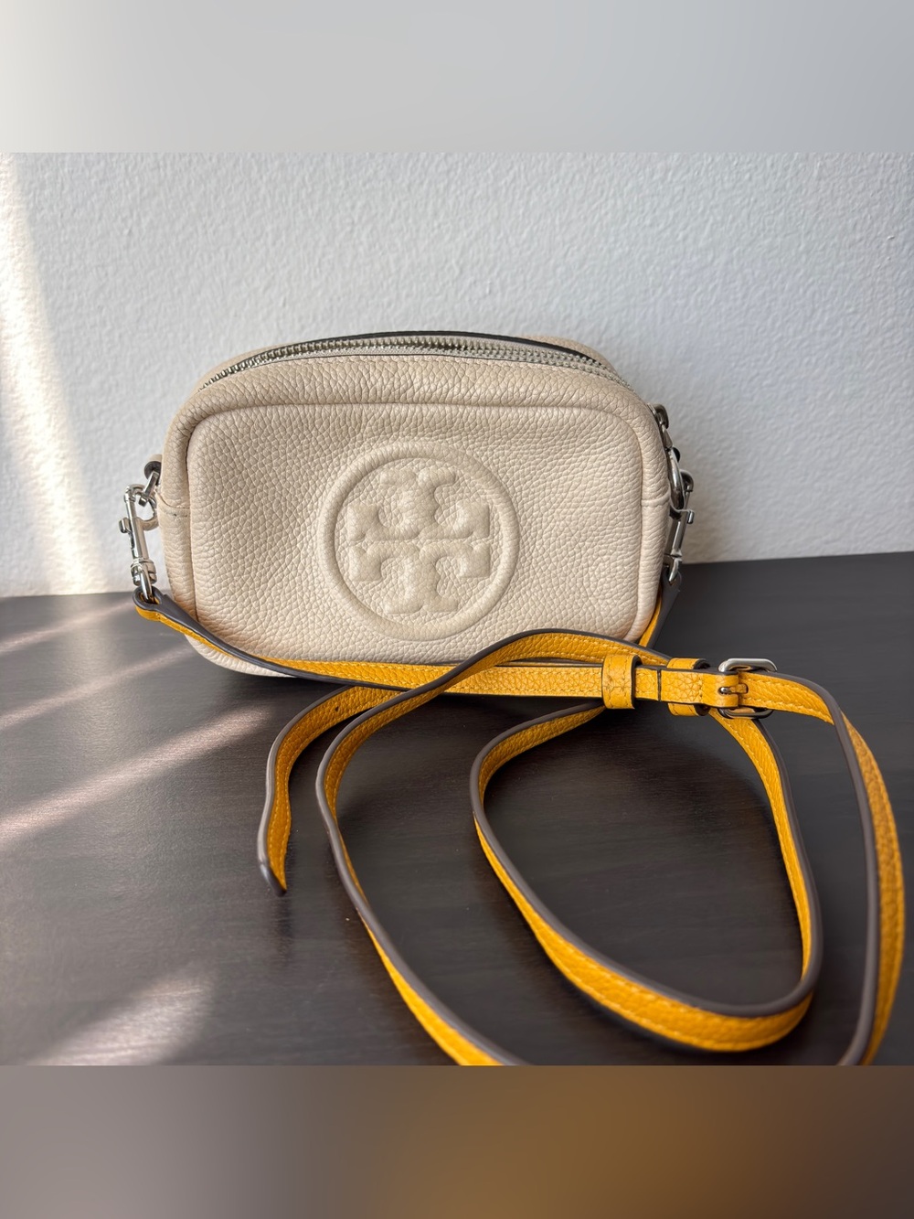 Tory Burch Leather Camera Bag Offwhite